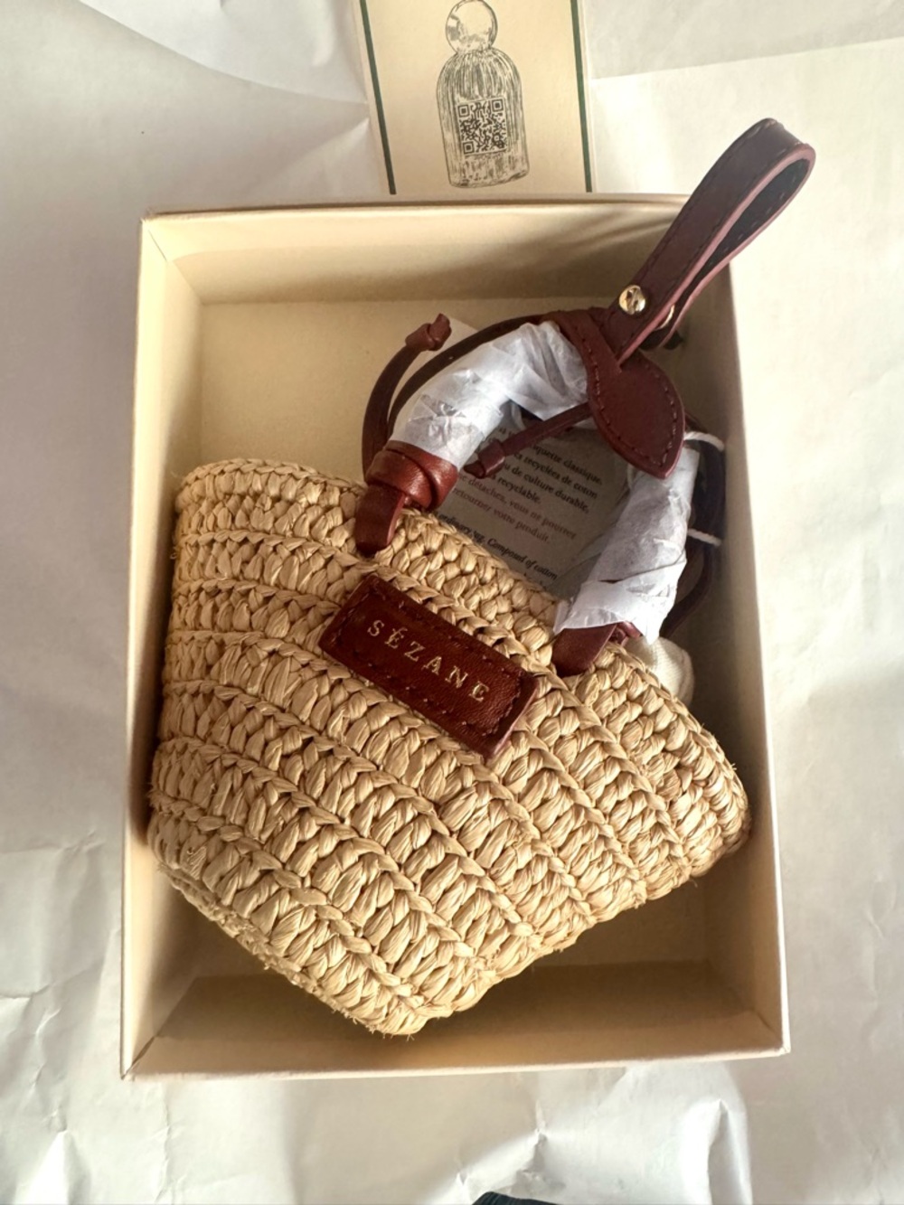 Sézane Justine Bag Accessory - Natural Raffia - mini basket, brand new - Picture 4 of 4